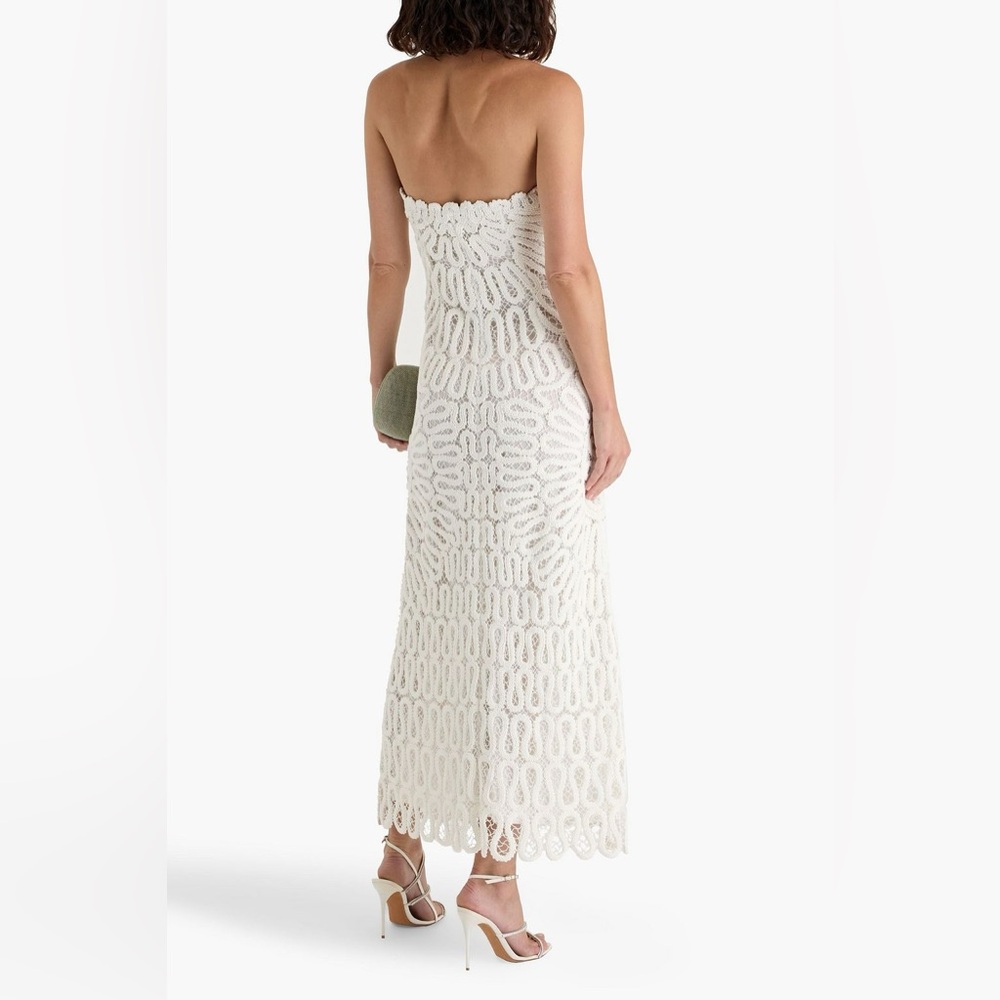 Simkhai New Elise Crochet Long Dress In White Size 12 $1,295.00 - Picture 6 of 16
